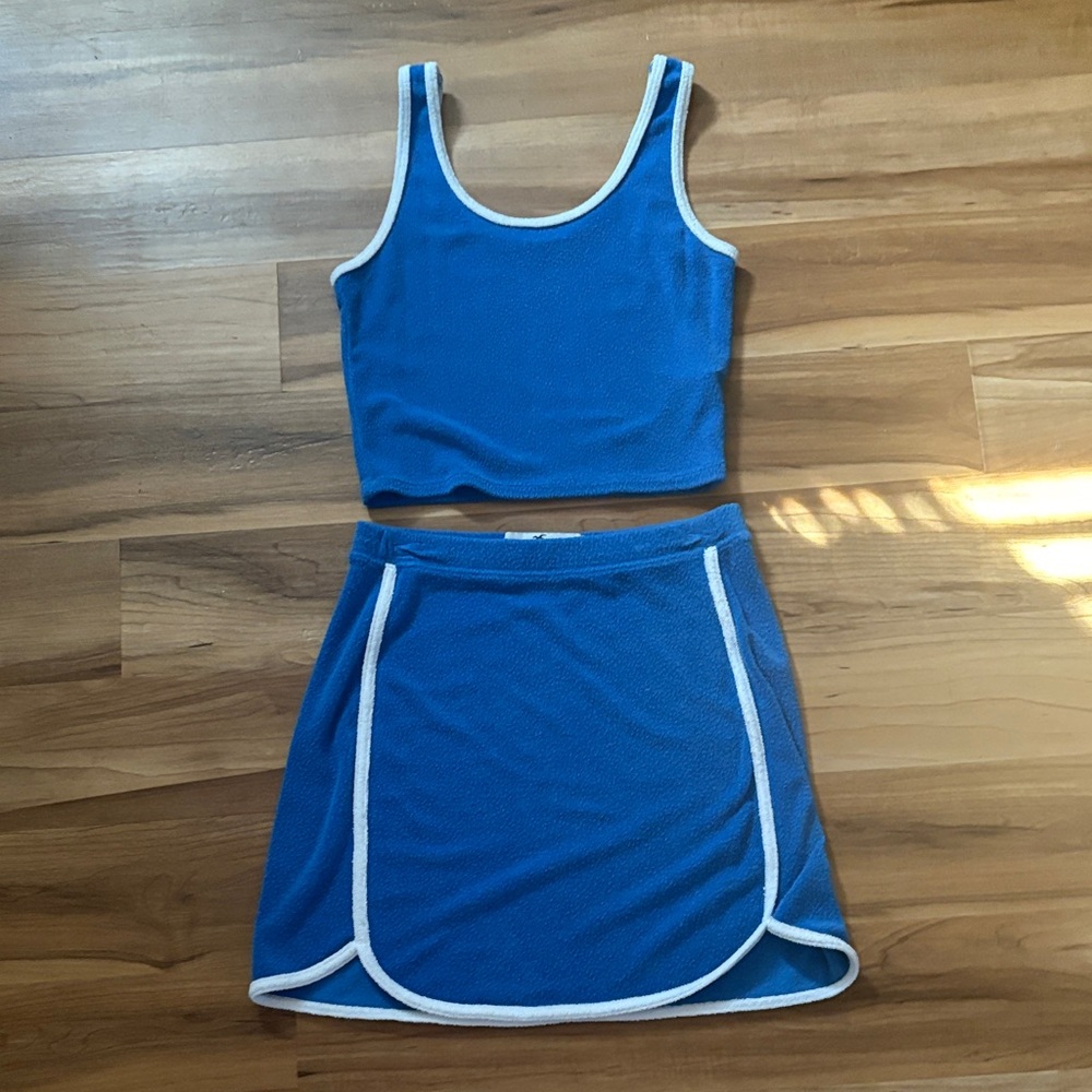 Hollister Blue Mini Skirt and Top Set